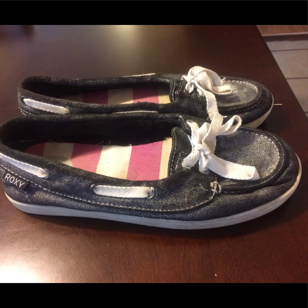 ROXY Metallic Black Slip-On Shoes